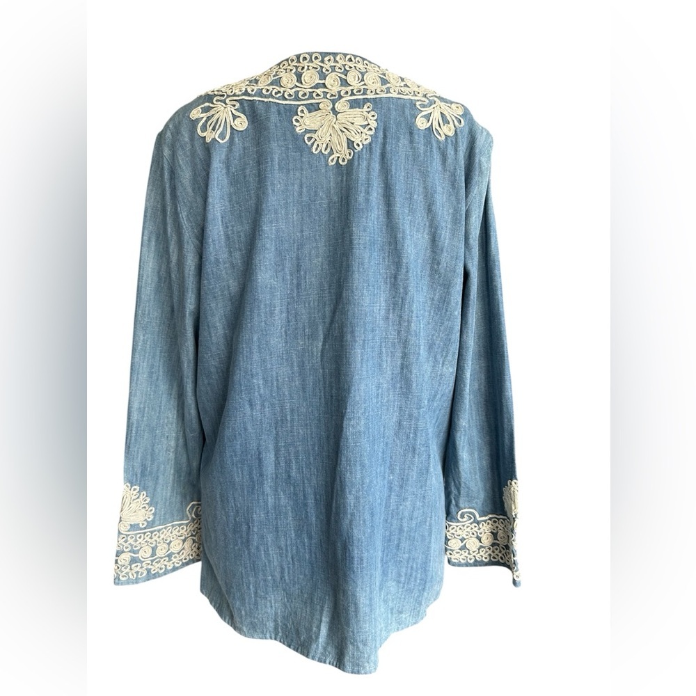 ZARA Woman Premium Denim Collection with V-neck size medium - Picture 4 of 11